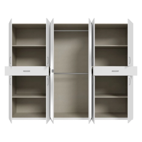 Szafa z lustrem i szufladami 270 cm Biały